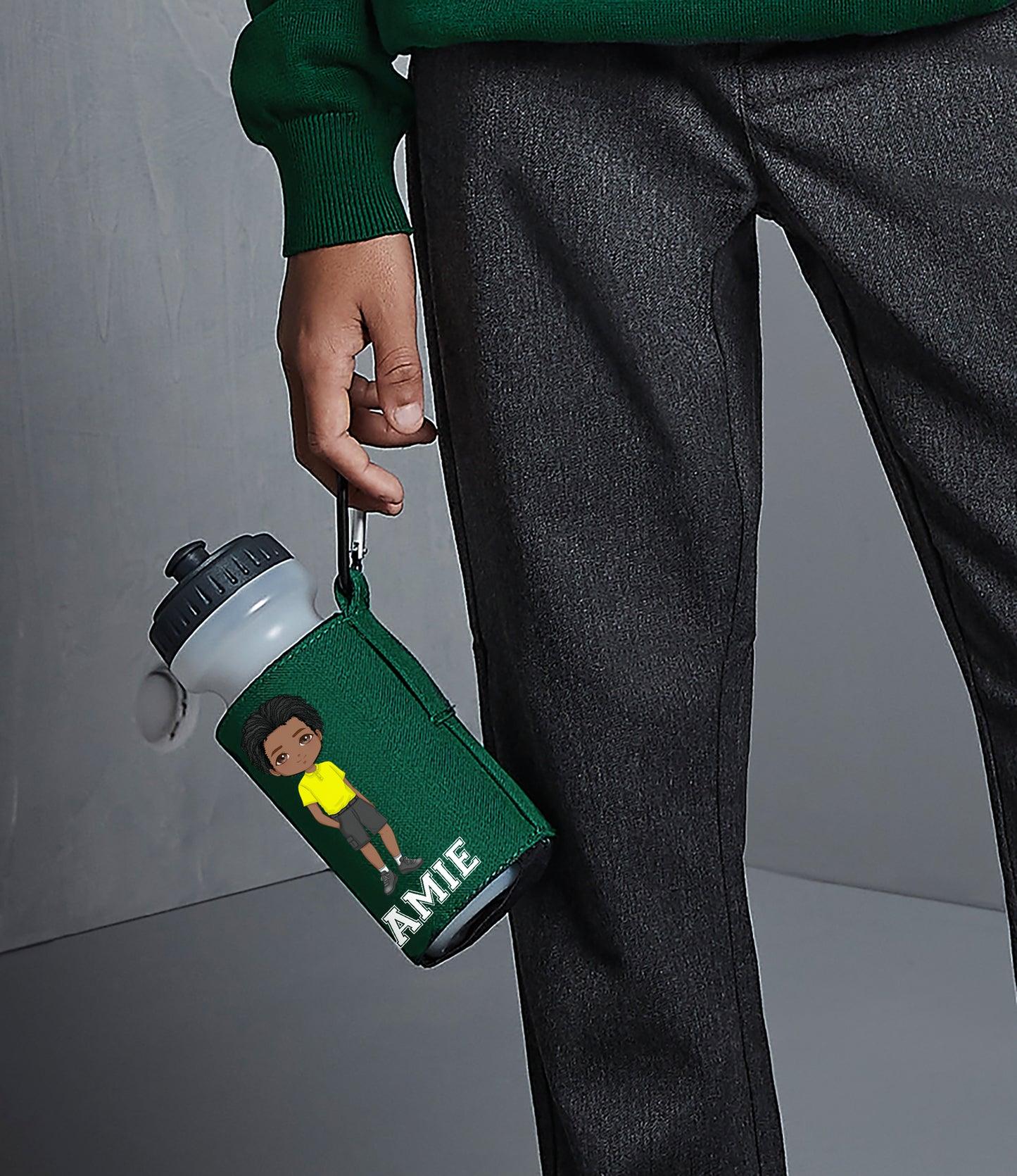 Personalised School Water Bottle and Holder