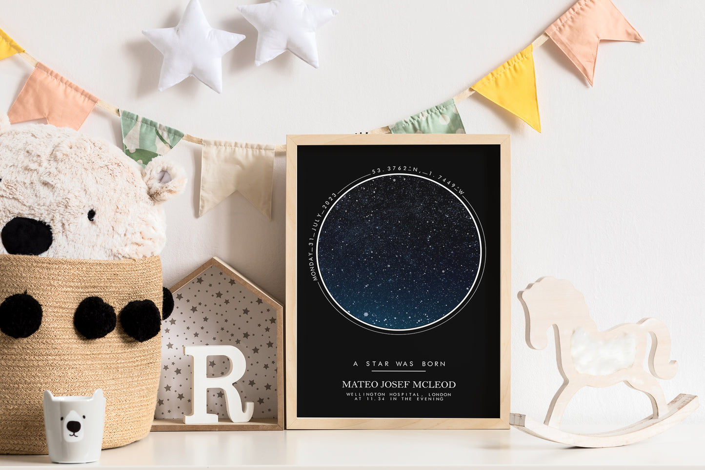 A Star Was Born Personalised Birth Print