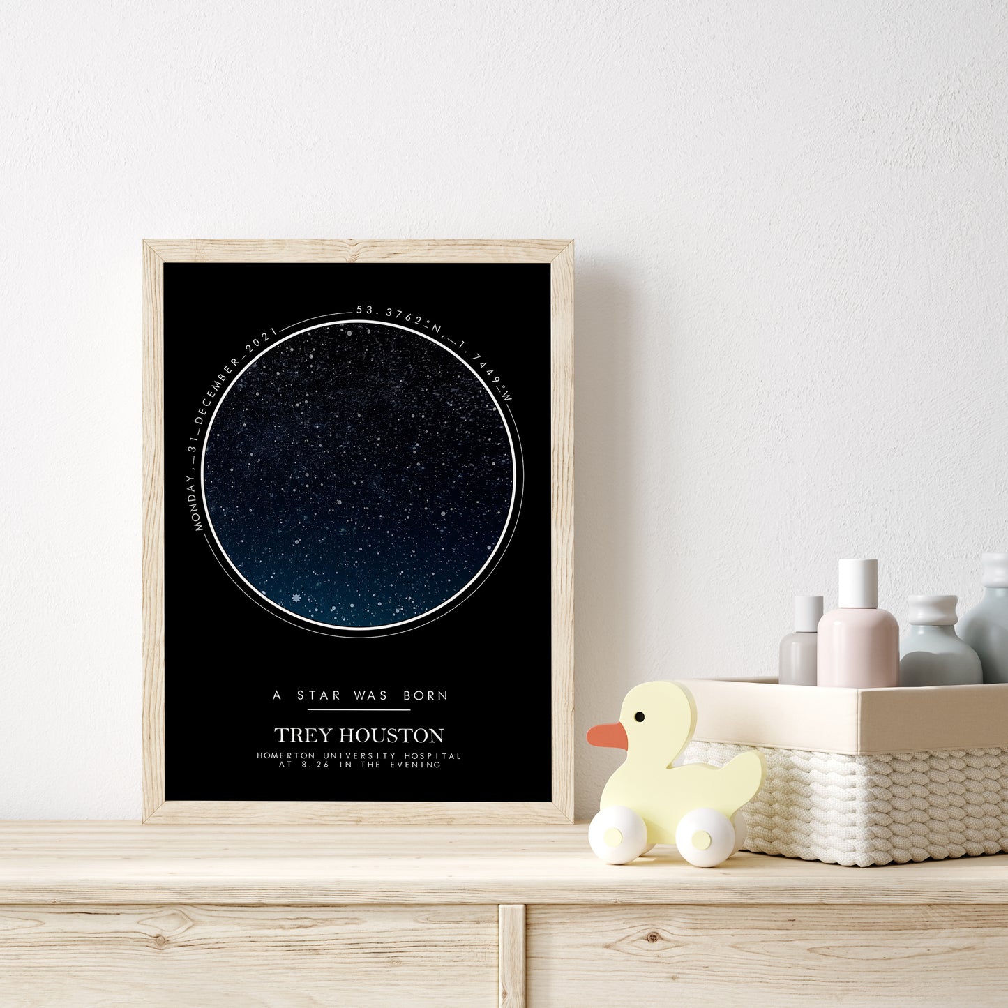 A Star Was Born Personalised Birth Print