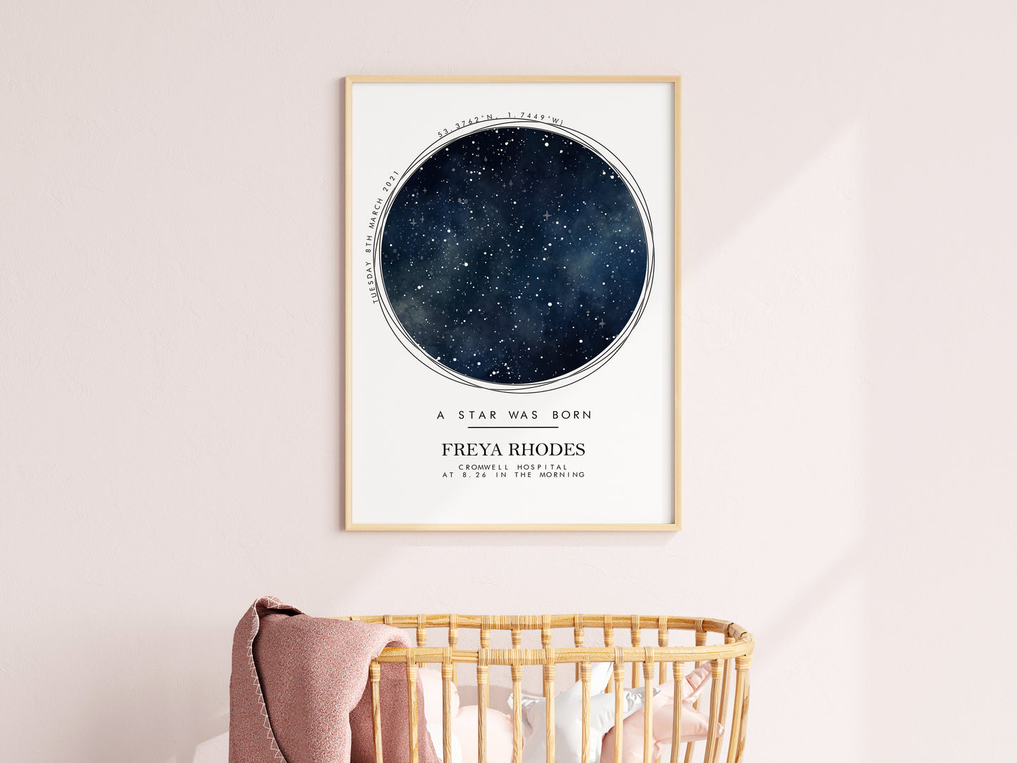 Custom Made A Star Was Born Personalised Birth Print