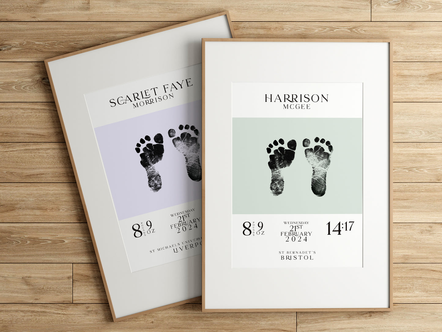 Personalised DIY Newborn Handprint Kit, Birth Details Baby Shower