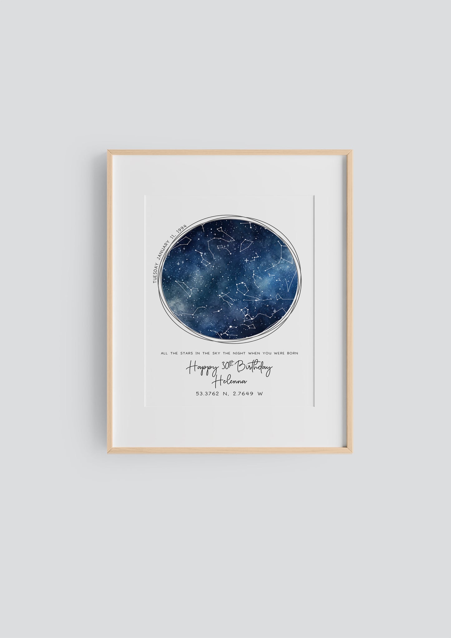 A Star Was Born Personalised Night Stars Print