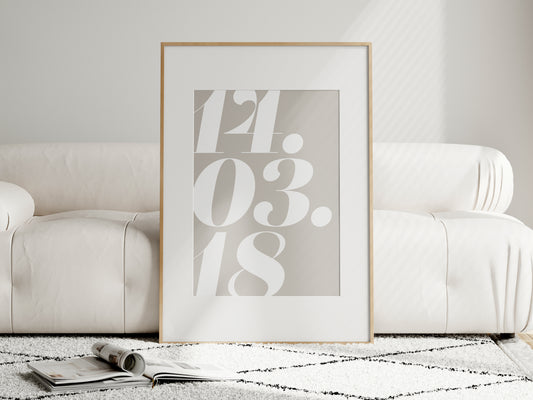 Extra Large Personalised Anniversary Date Print