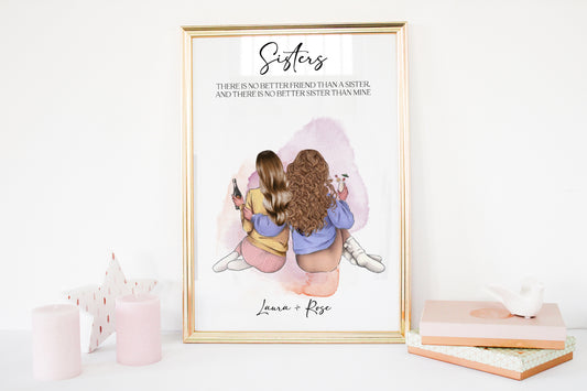 Mum Gifts, Mum And Daughters Print, Mom Gifts, Mother And Daughter Print, Mum Birthday Gift