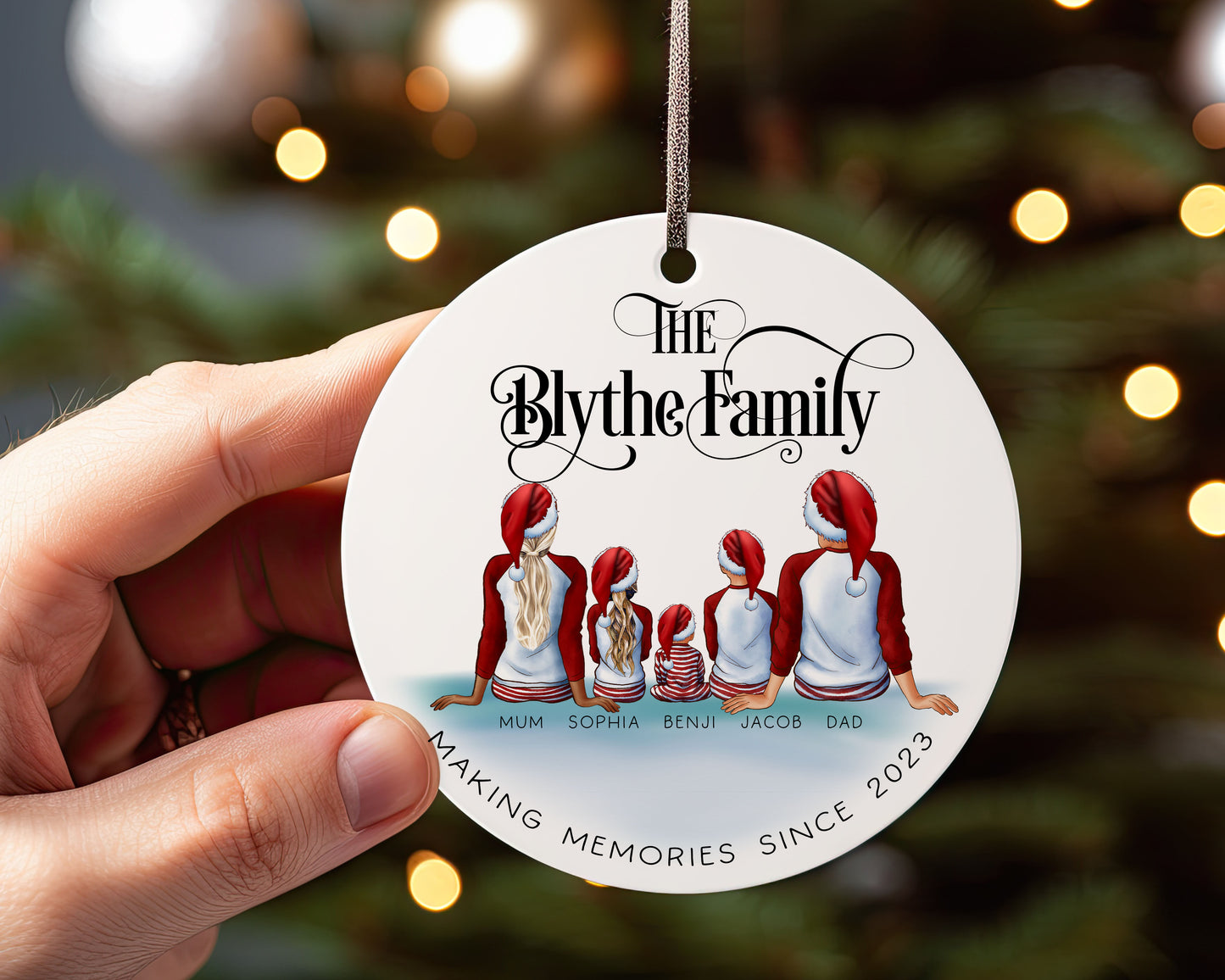 Personalised Family Portrait Christmas Bauble