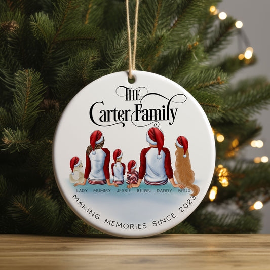 Personalised Family Portrait Christmas Bauble