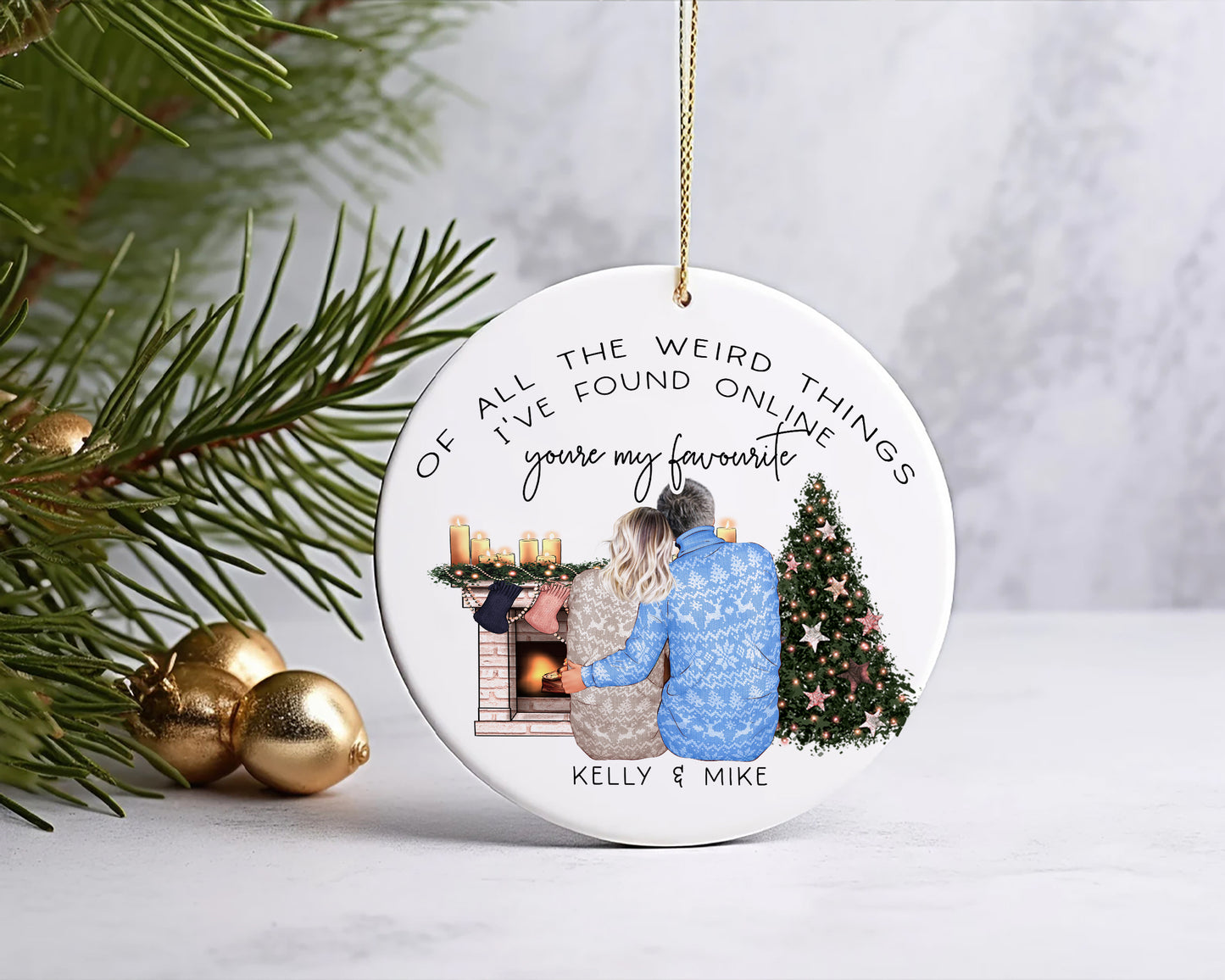 LGBQT+ Christmas Tree Bauble, Online Dating Ornament