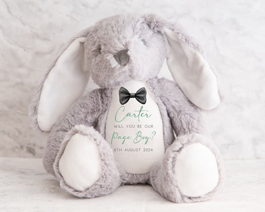 Personalised Page Boy Proposal Bunny Teddy Bear