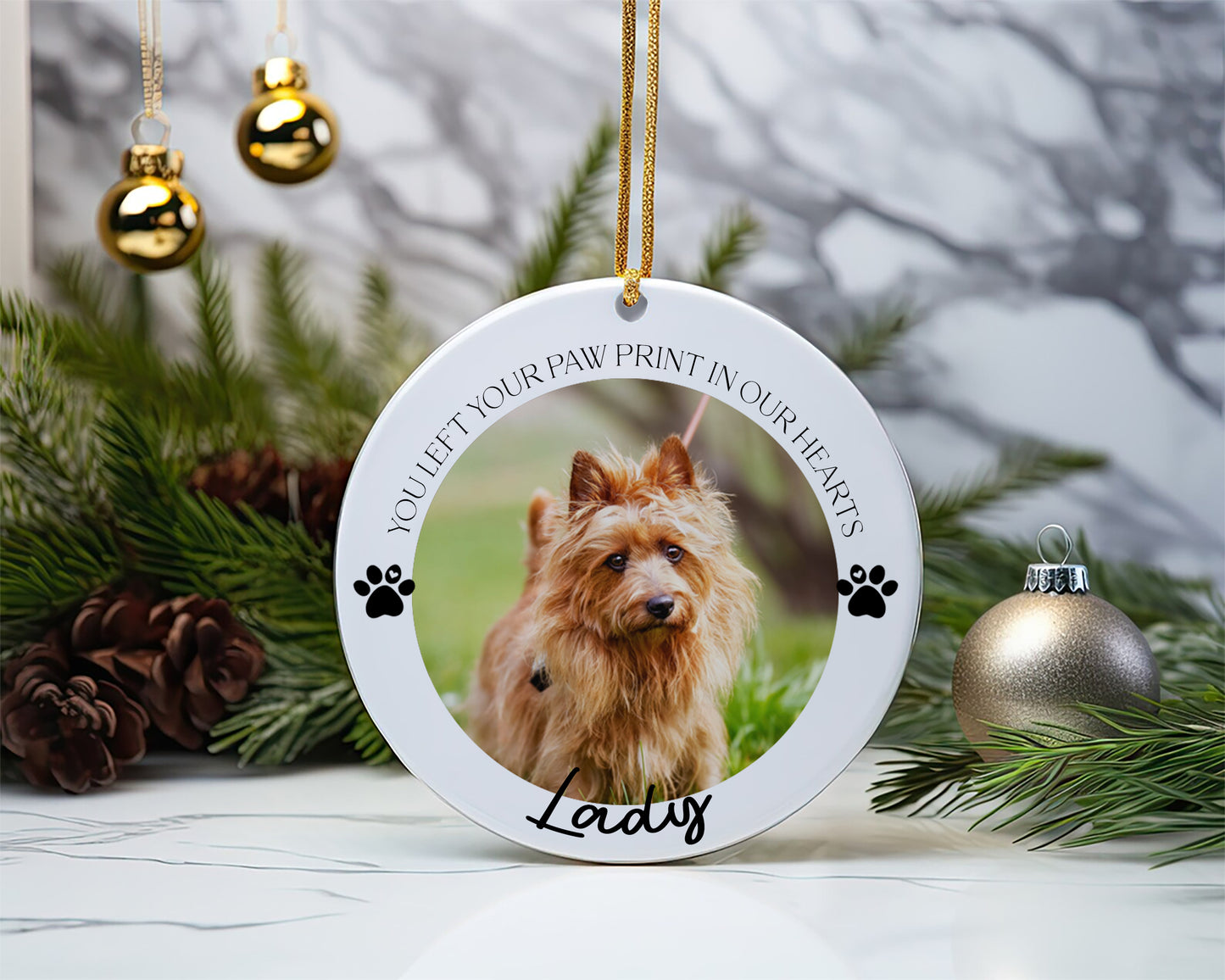 Personalised Pet Memorial Bauble Photo Keepsake