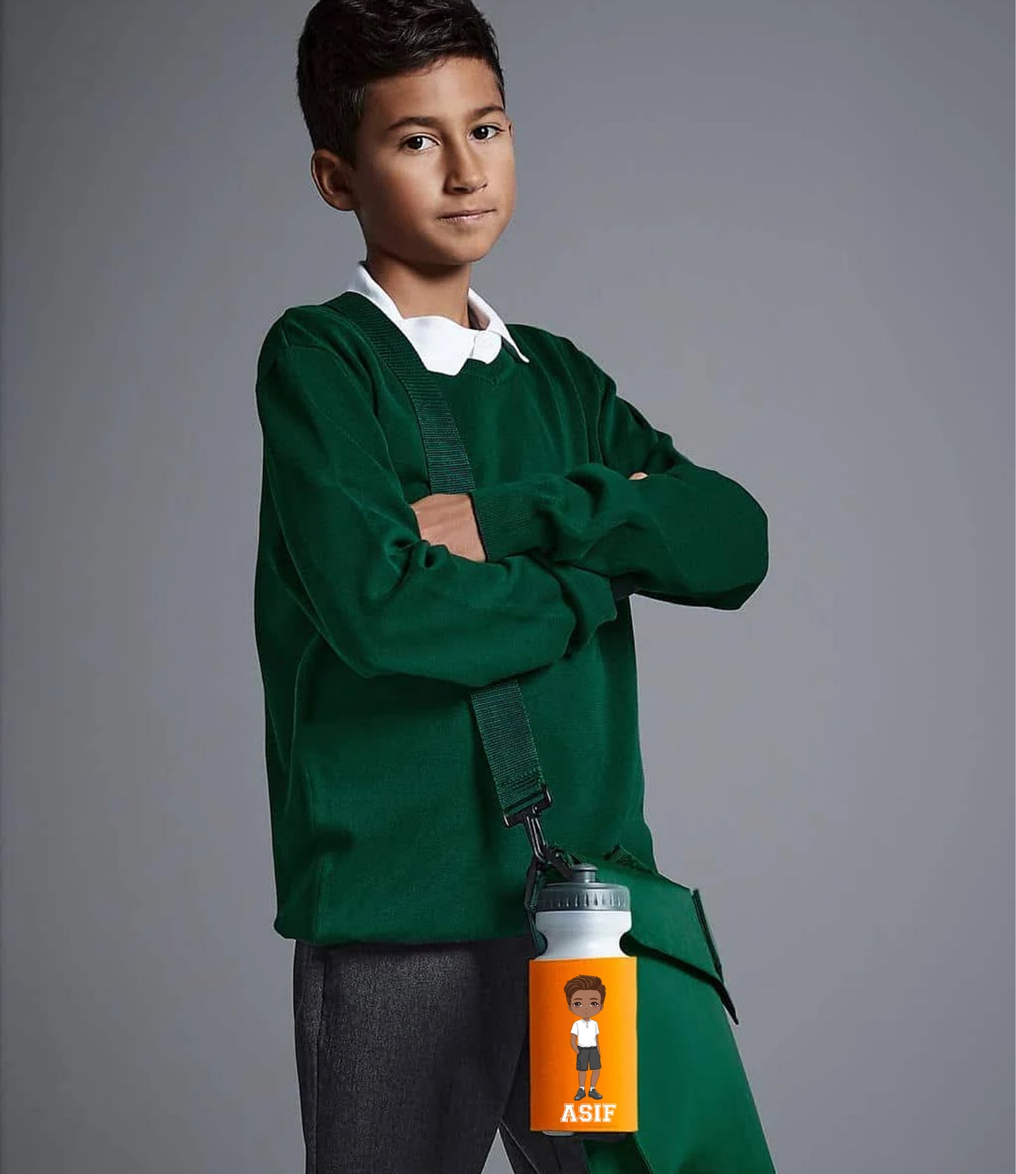 Personalised School Water Bottle and Holder