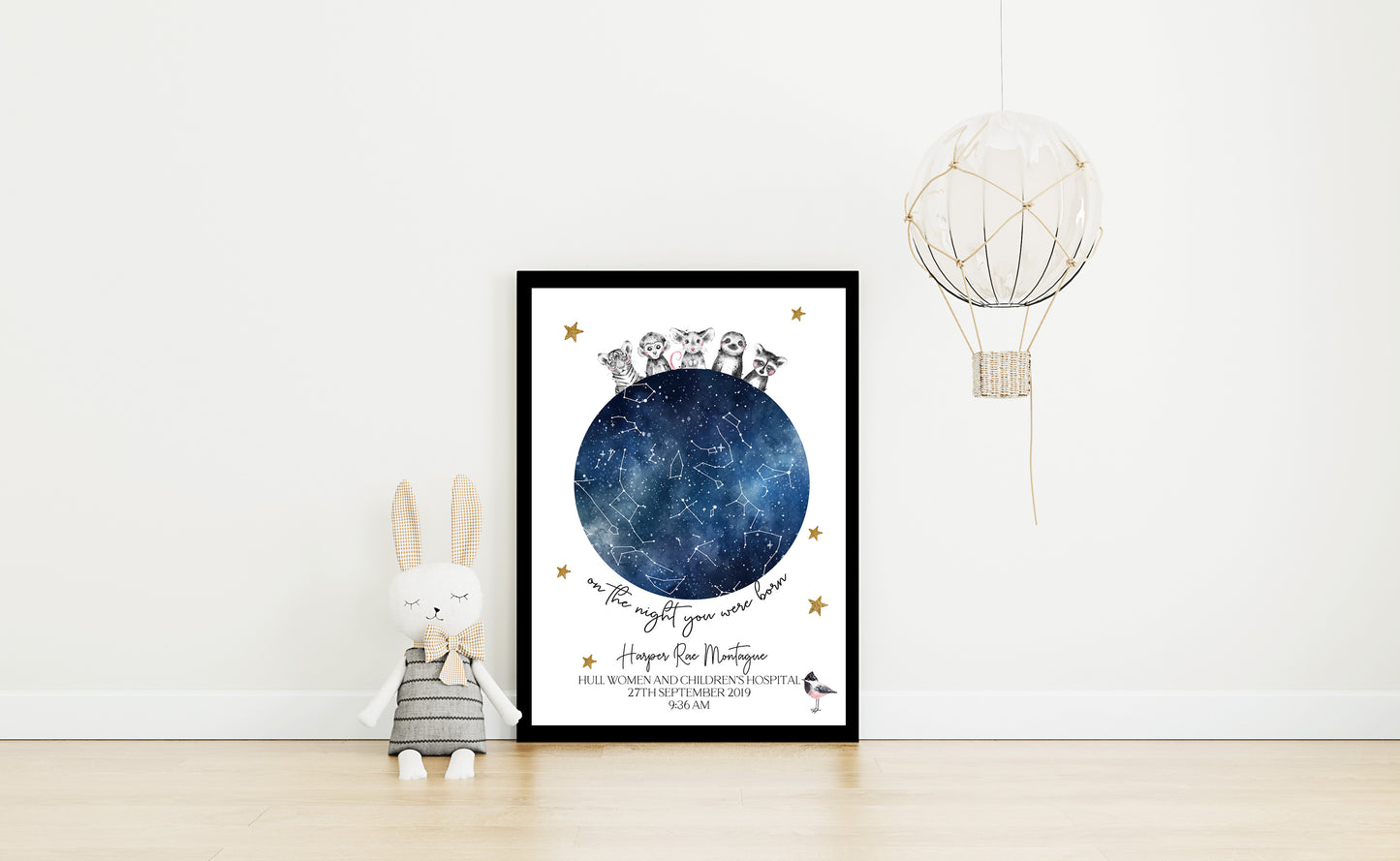 The Night You Were Born with Exotic Animals Print