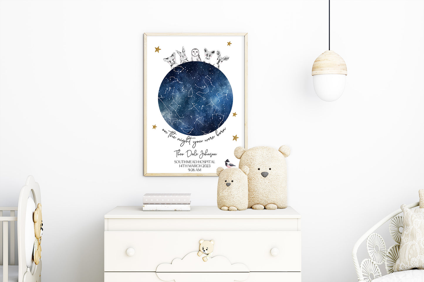 The Night You Were Born with Exotic Animals Print