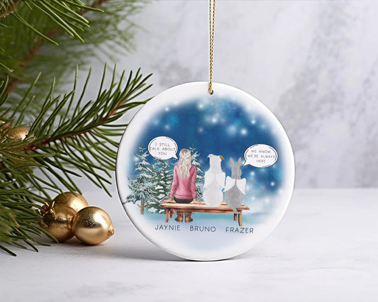 Custom Pet Loss Memorial Christmas Bauble, I Still Talk About You Pet Loss Bauble