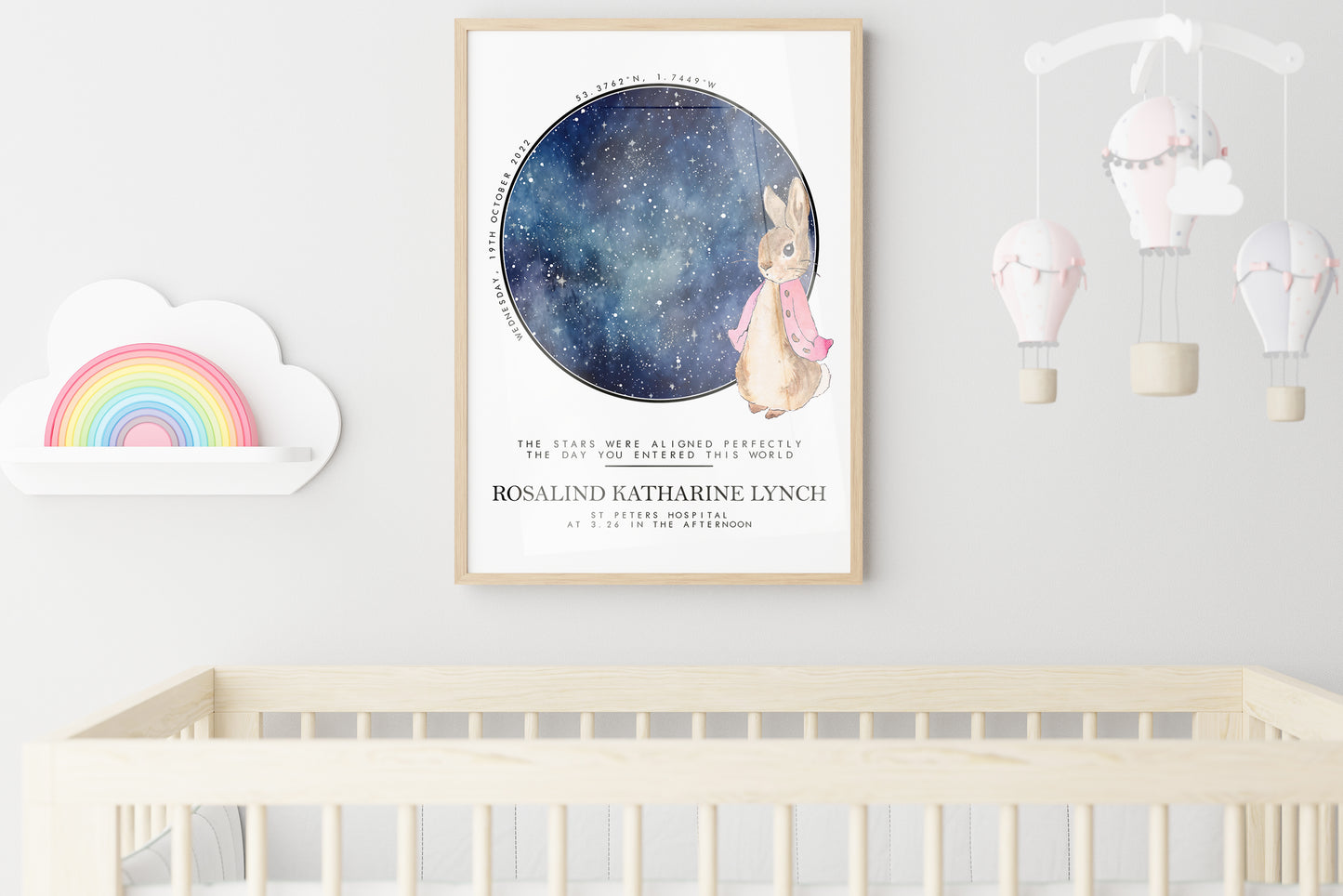 Personalised Stars and Peter Rabbit Christening Gift