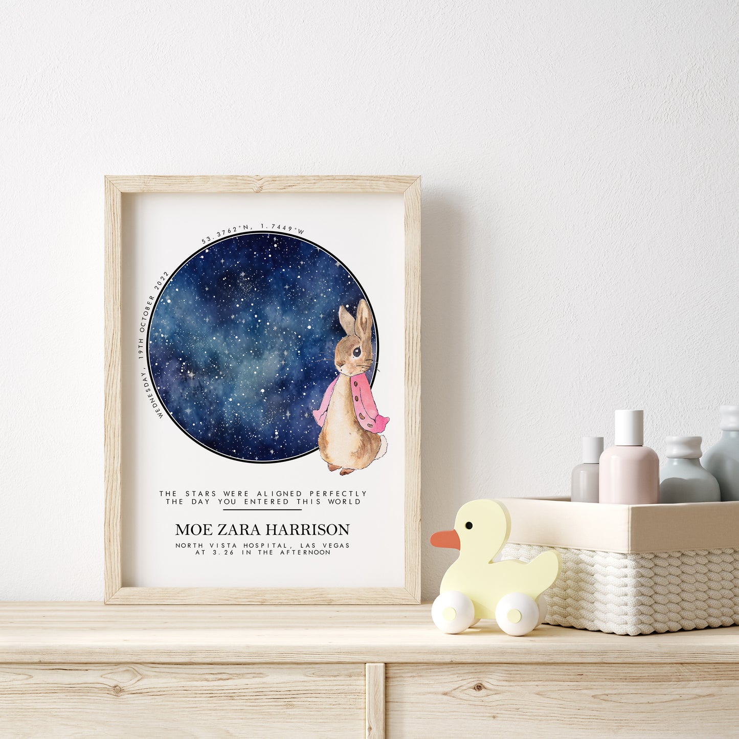 Personalised Stars and Peter Rabbit Christening Gift