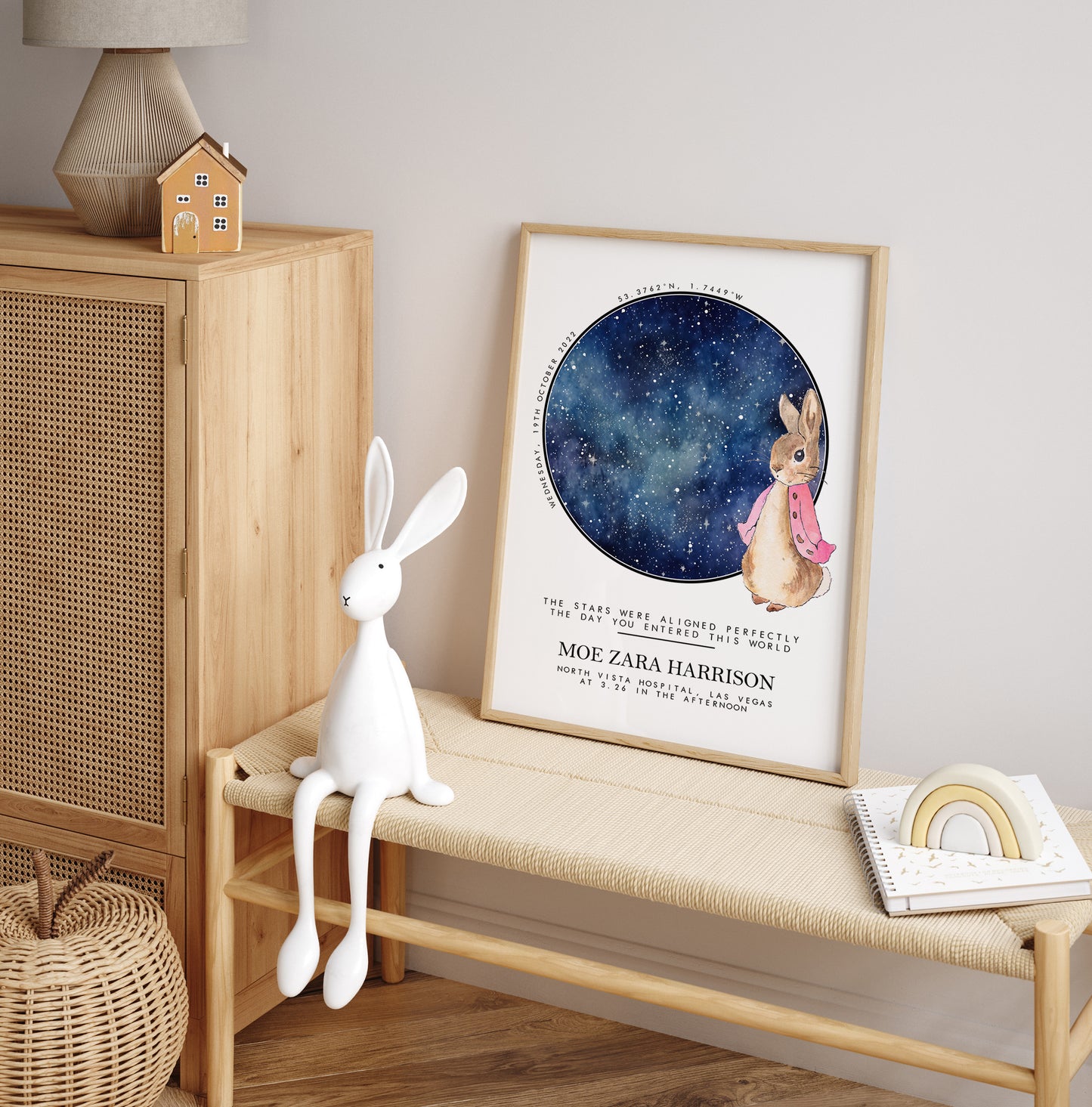 Personalised Stars and Peter Rabbit Christening Gift