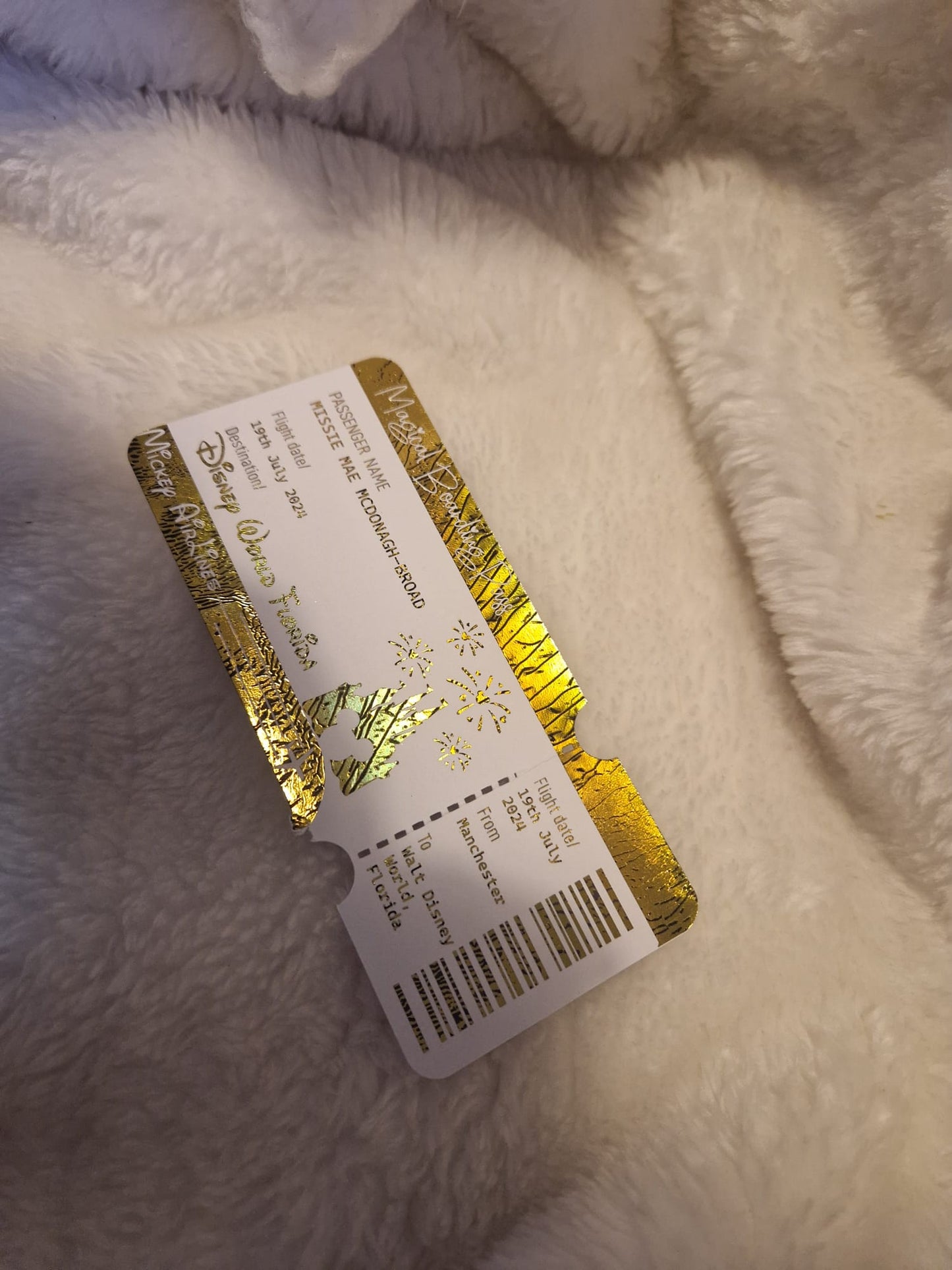 Personalised Golden Ticket Boarding Pass