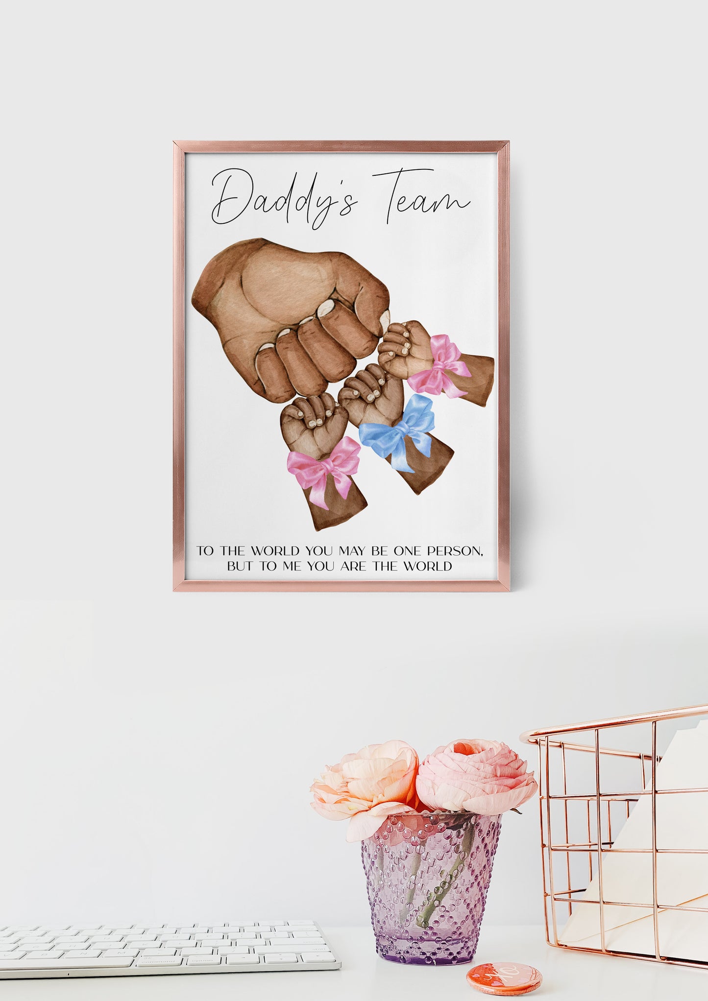 Personalised Daddy's Team Fist Bump Print