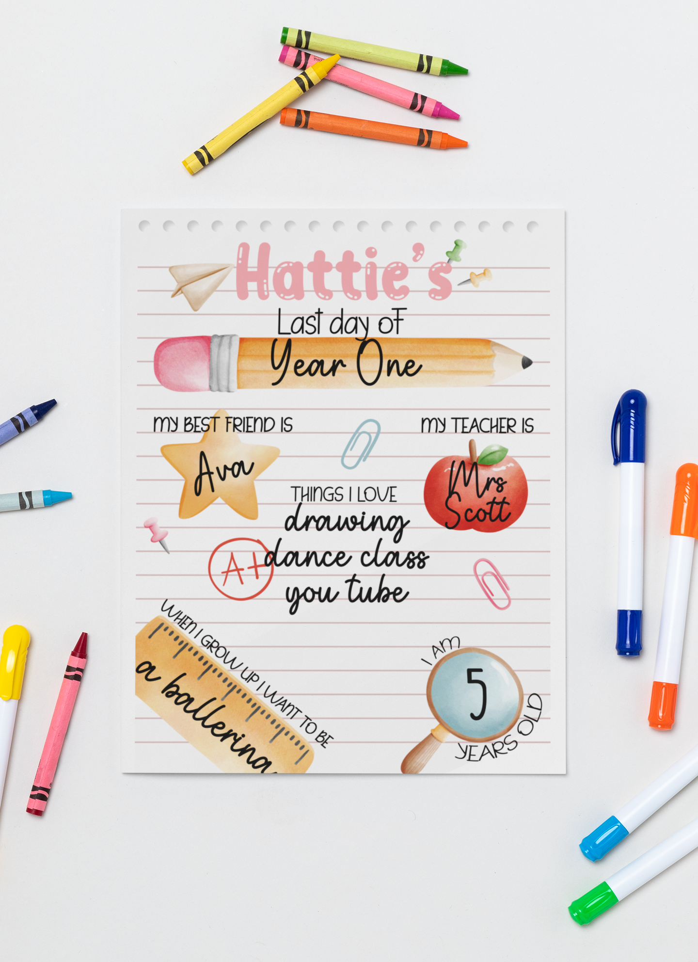 Personalised Reusable School Memory Board