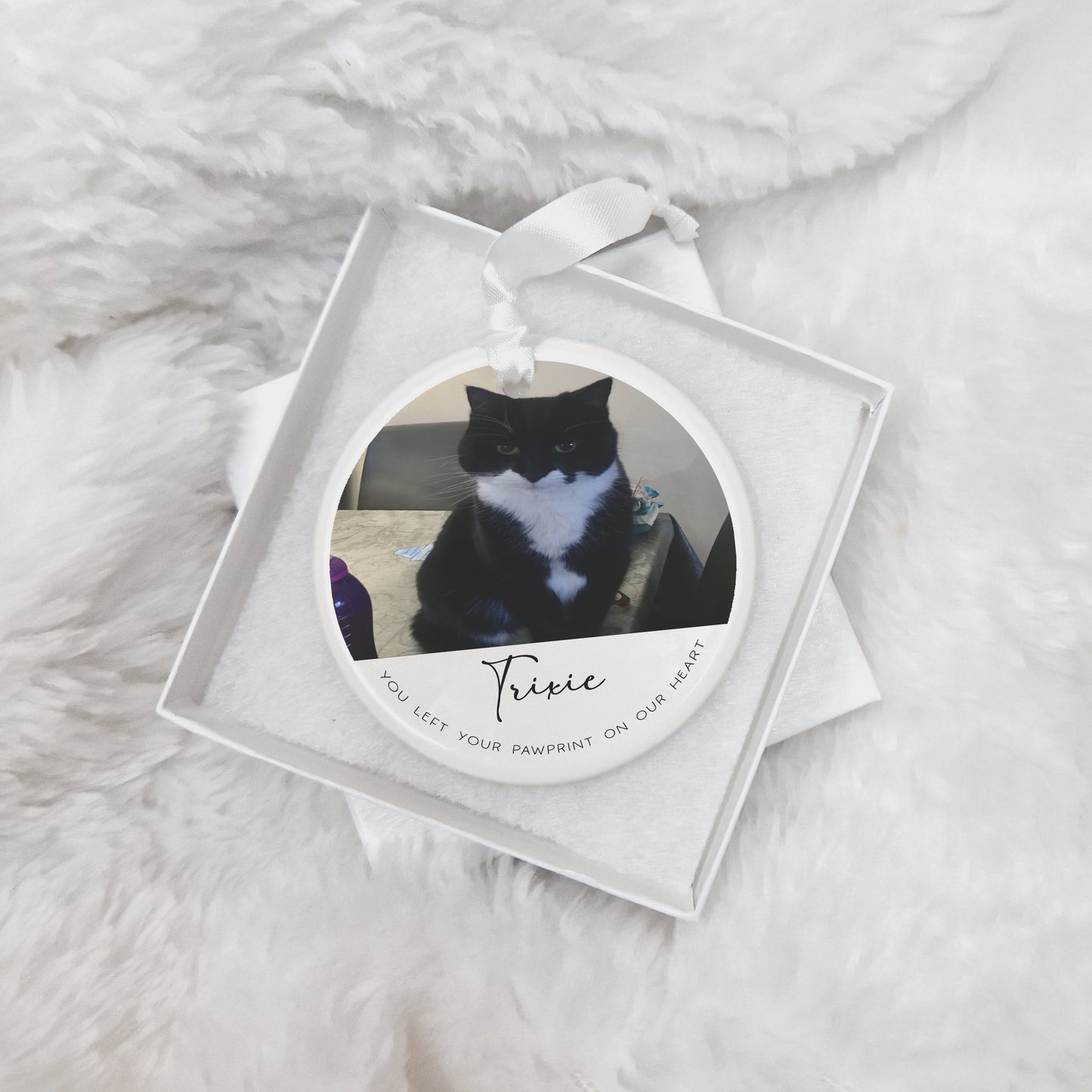 Personalised Pet Dog Memorial Bauble Photo Keepsake