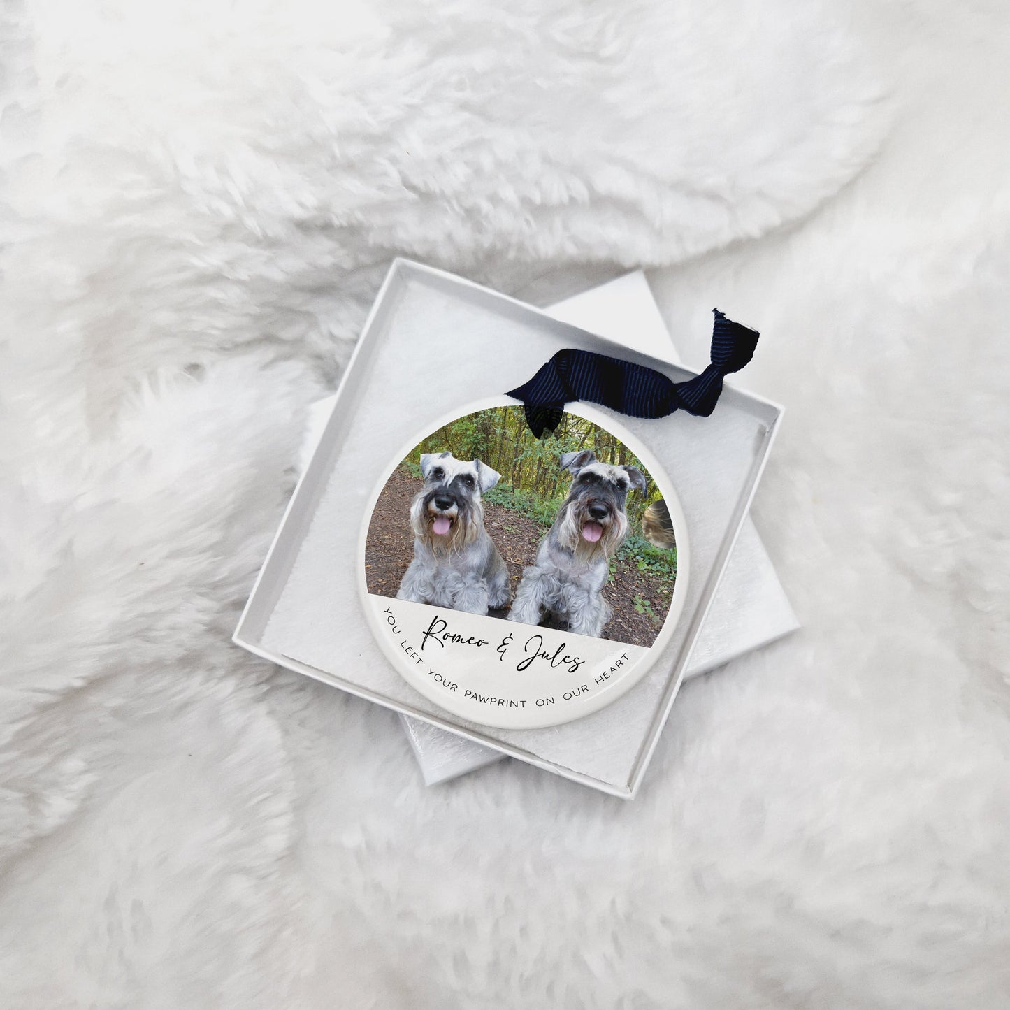 Personalised Pet Dog Memorial Bauble Photo Keepsake