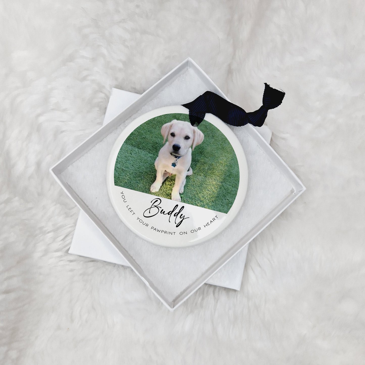 Personalised Pet Dog Memorial Bauble Photo Keepsake