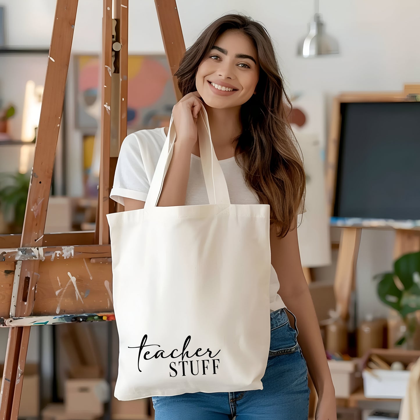 Personalised Teacher Stuff Tote Bag End Of Year Gift