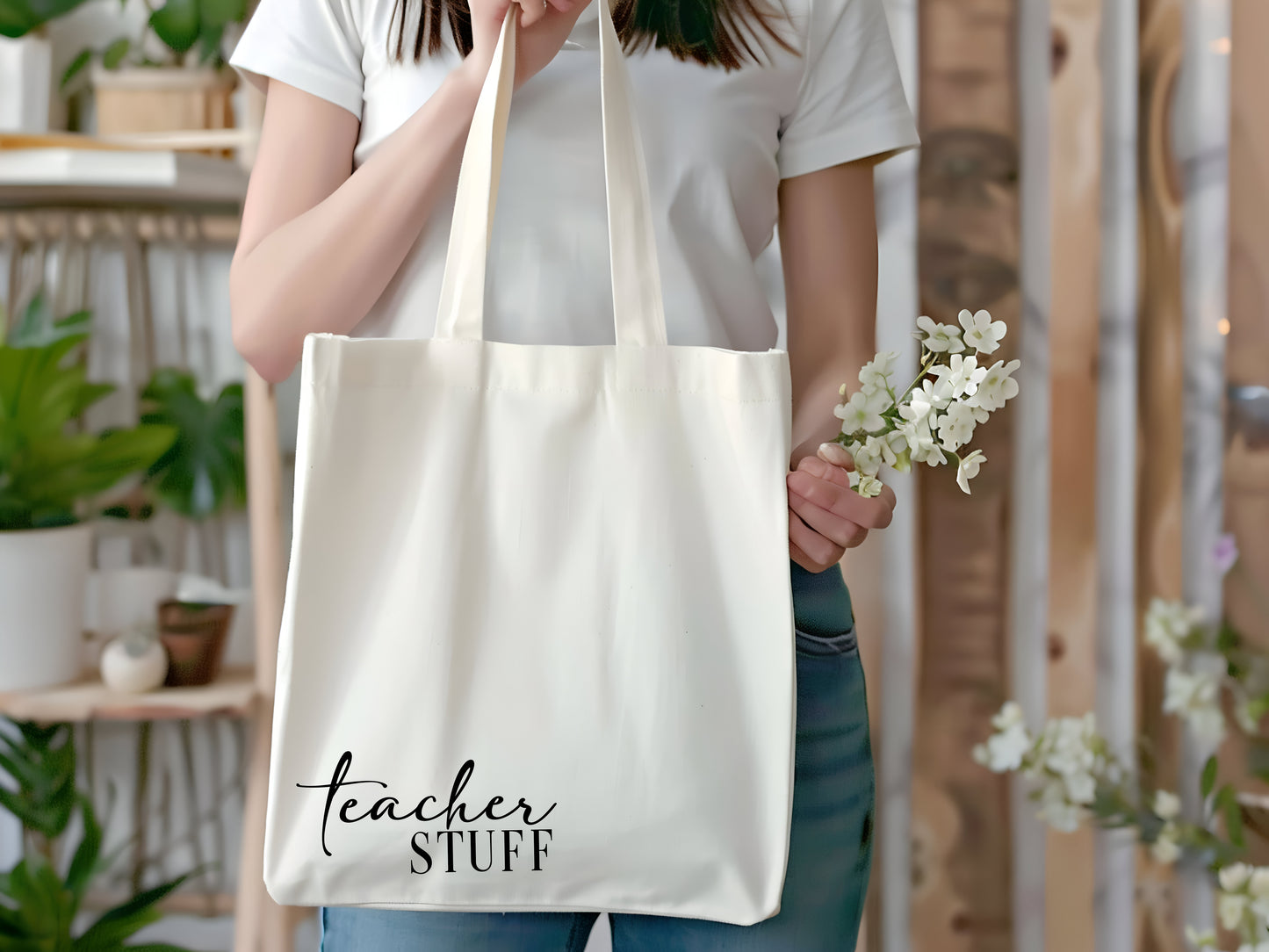 Personalised Teacher Stuff Tote Bag End Of Year Gift